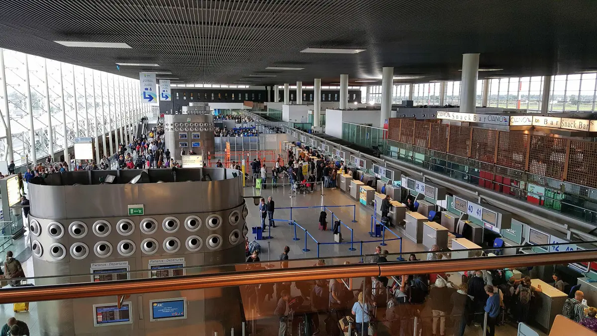 The check-in hall at Catania airport